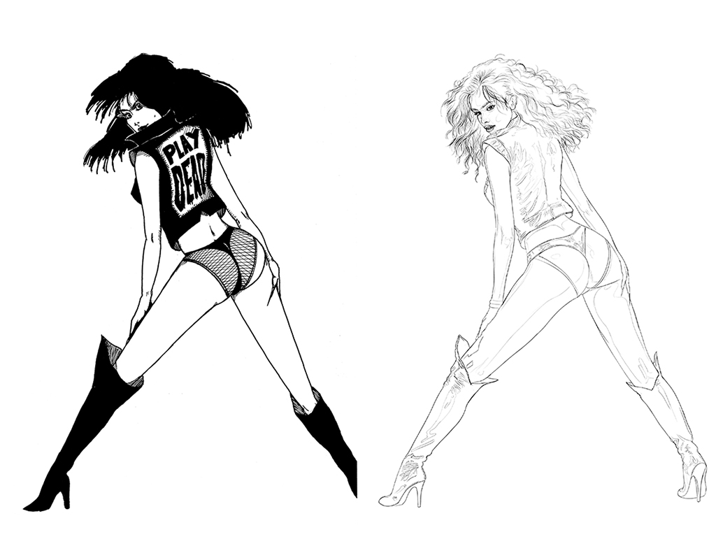 Dibujo original de 1994 y primer dibujo de composición.