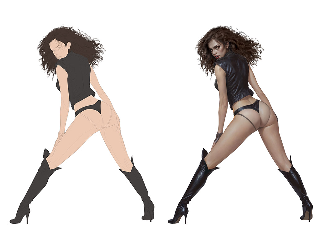 Parte del proceso de ilustración.