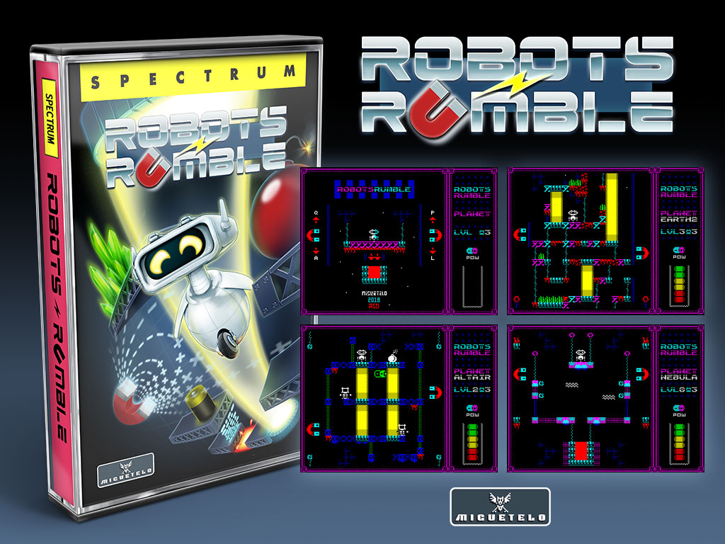 Estuche ficticio y pantallas del juego.