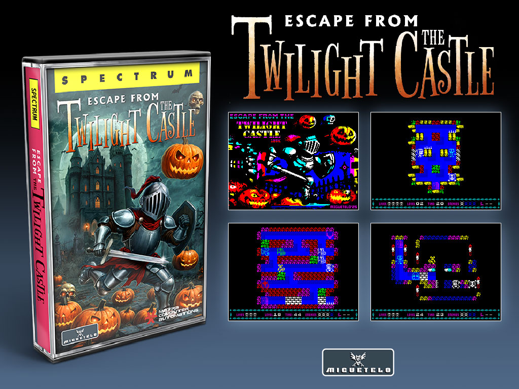 Estuche ficticio y pantallas del juego.